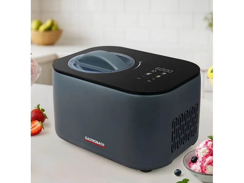 Gastroback Kompressor-Eismaschine Mini Gelateria 1 l, Anthrazit/Schwarz