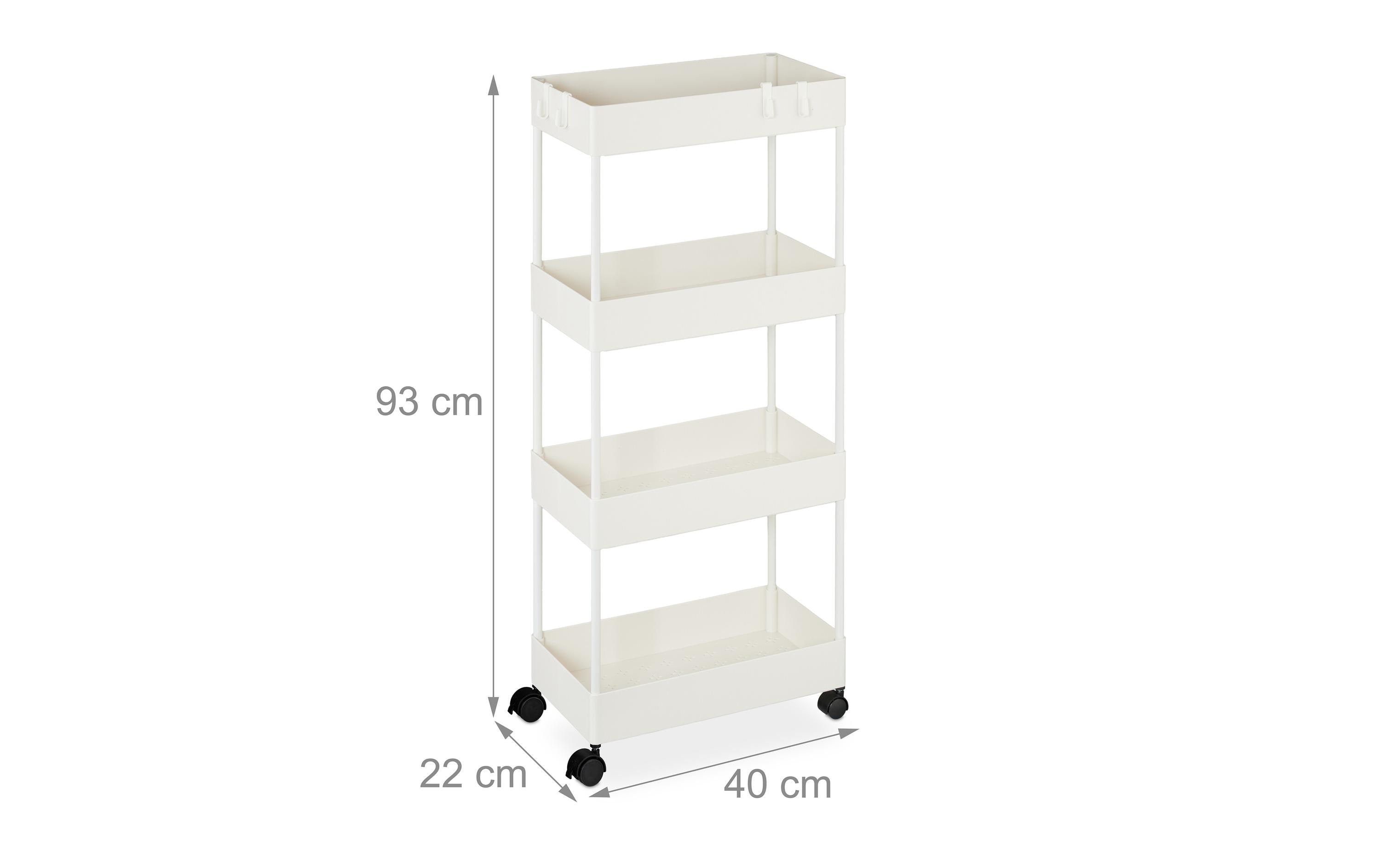 relaxdays Küchenwagen 40 x 93 x 22 cm, Weiss