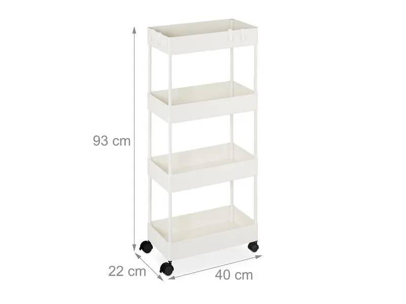 relaxdays Küchenwagen 40 x 93 x 22 cm, Weiss relaxdays Küchenwagen 40 x 93 x 22 cm, Weiss