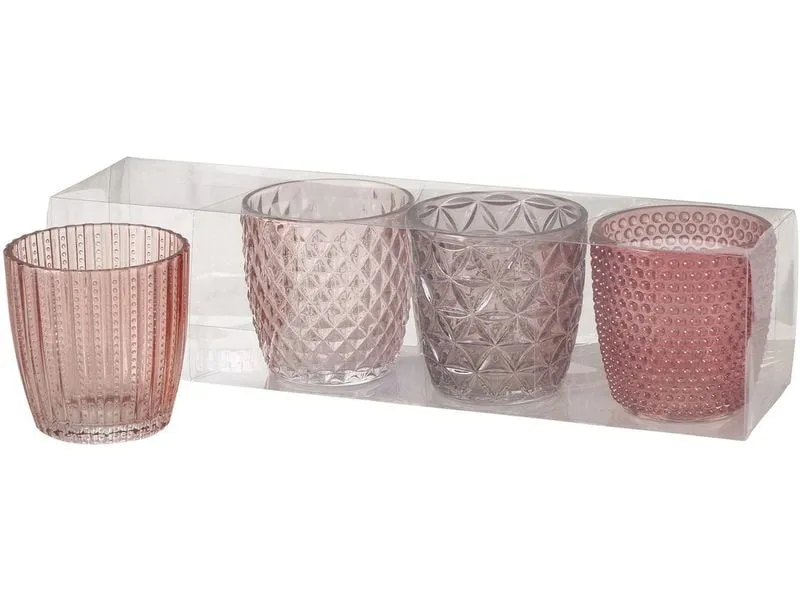 Boltze Windlicht Marilu 4 Stück, 7.5 cm, Rosa Boltze Windlicht Marilu 4 Stück, 7.5 cm, Rosa