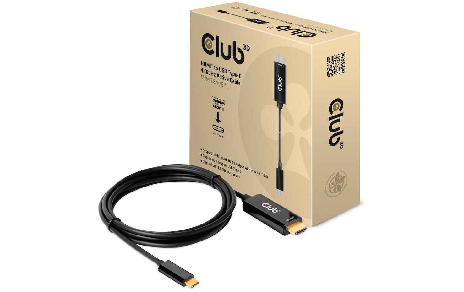 Club 3D Kabel CAC-1334 HDMI - USB Type-C, 1.8 m