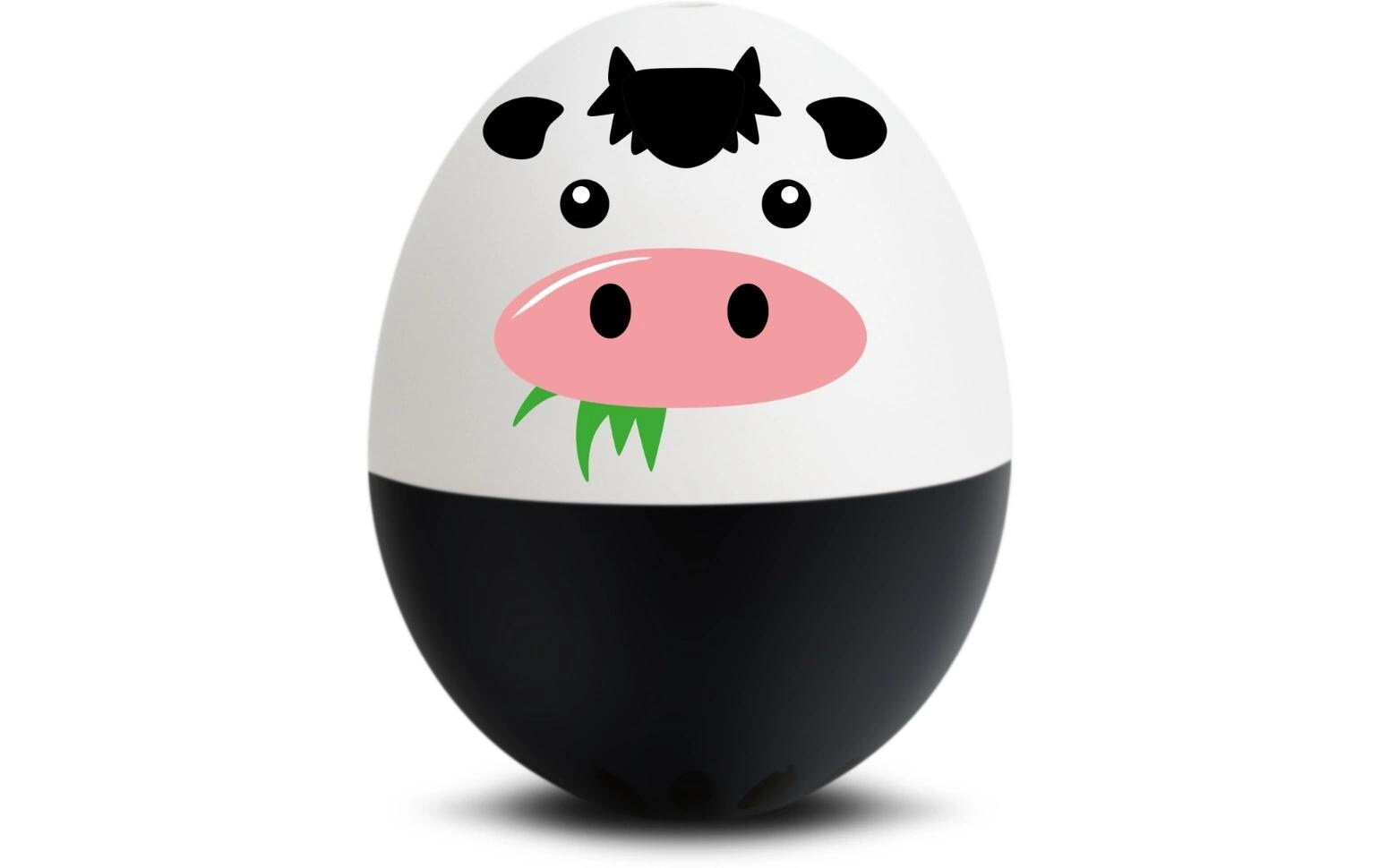 PiepEi Küchentimer Singende Eieruhr Muhkuh, Schwarz / Weiss