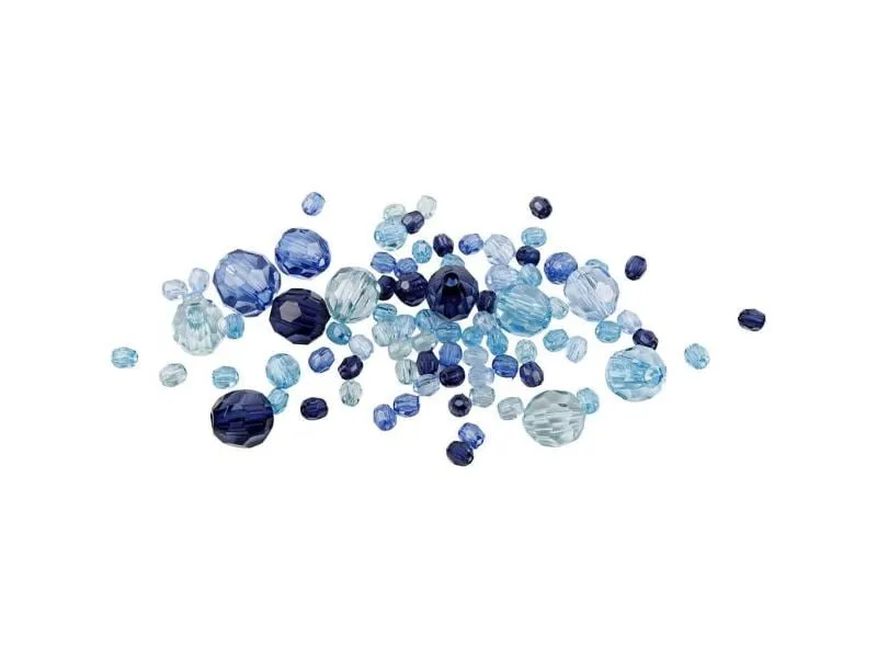 Creativ Company Facettenperlen 4-12 mm Blau, 170 Stück Creativ Company Facettenperlen 4-12 mm Blau, 170 Stück