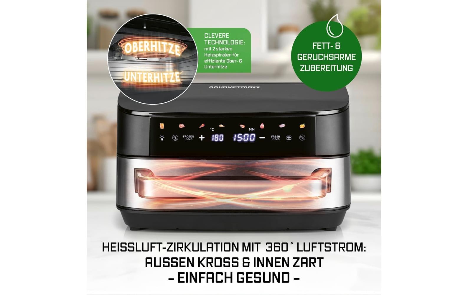 GOURMETmaxx Heissluftfritteuse mit XXL-Garfläche 7 l GOURMETmaxx Heissluftfritteuse mit XXL-Garfläche 7 l