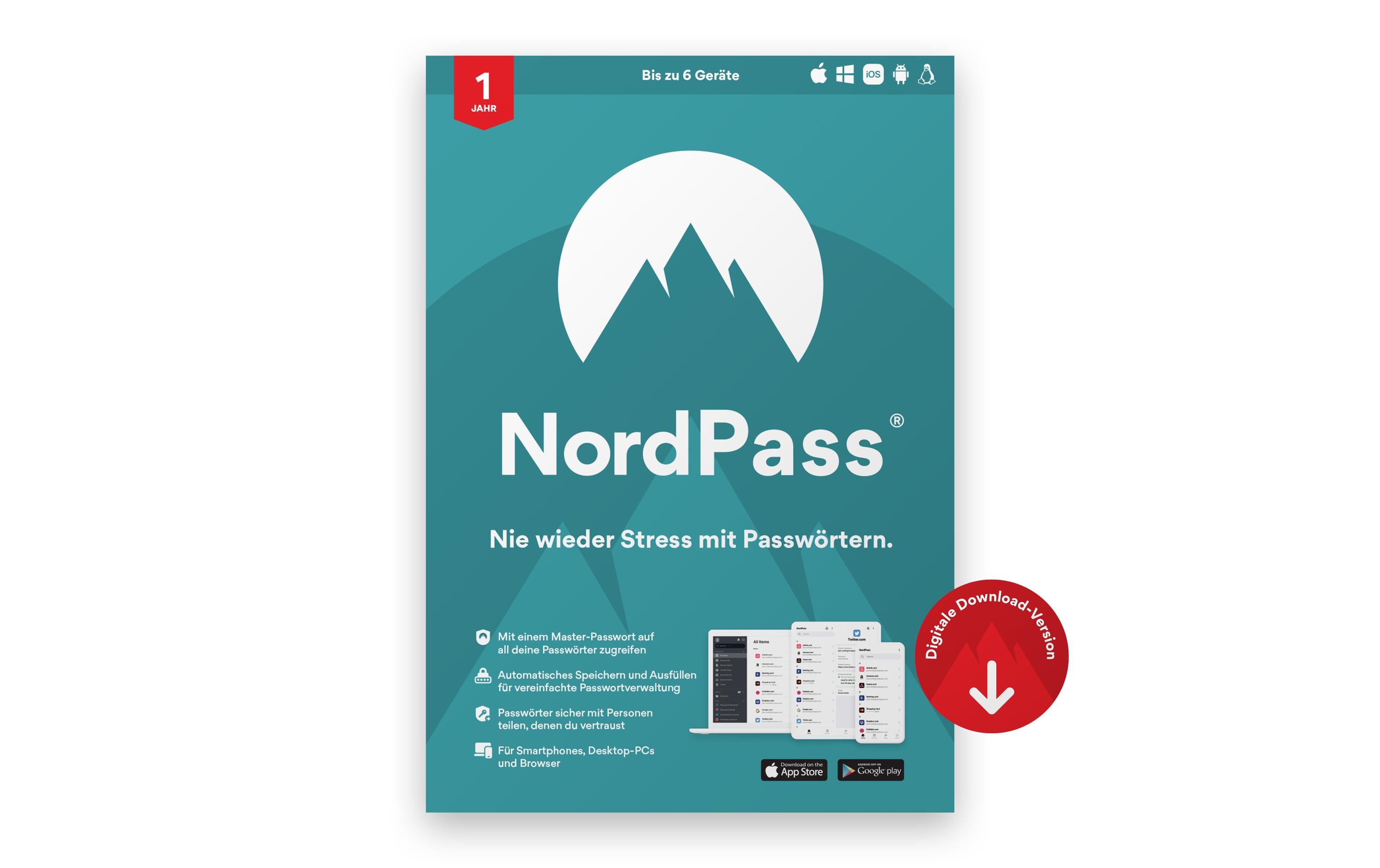 nordvpn s.a. NordPass Premium ESD, Vollversion, 1 Jahr