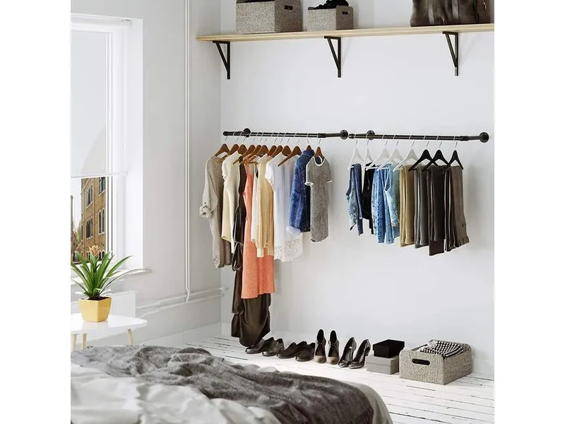Songmics Wandgarderobe 92 cm x 7.5 cm, Schwarz Songmics Wandgarderobe 92 cm x 7.5 cm, Schwarz