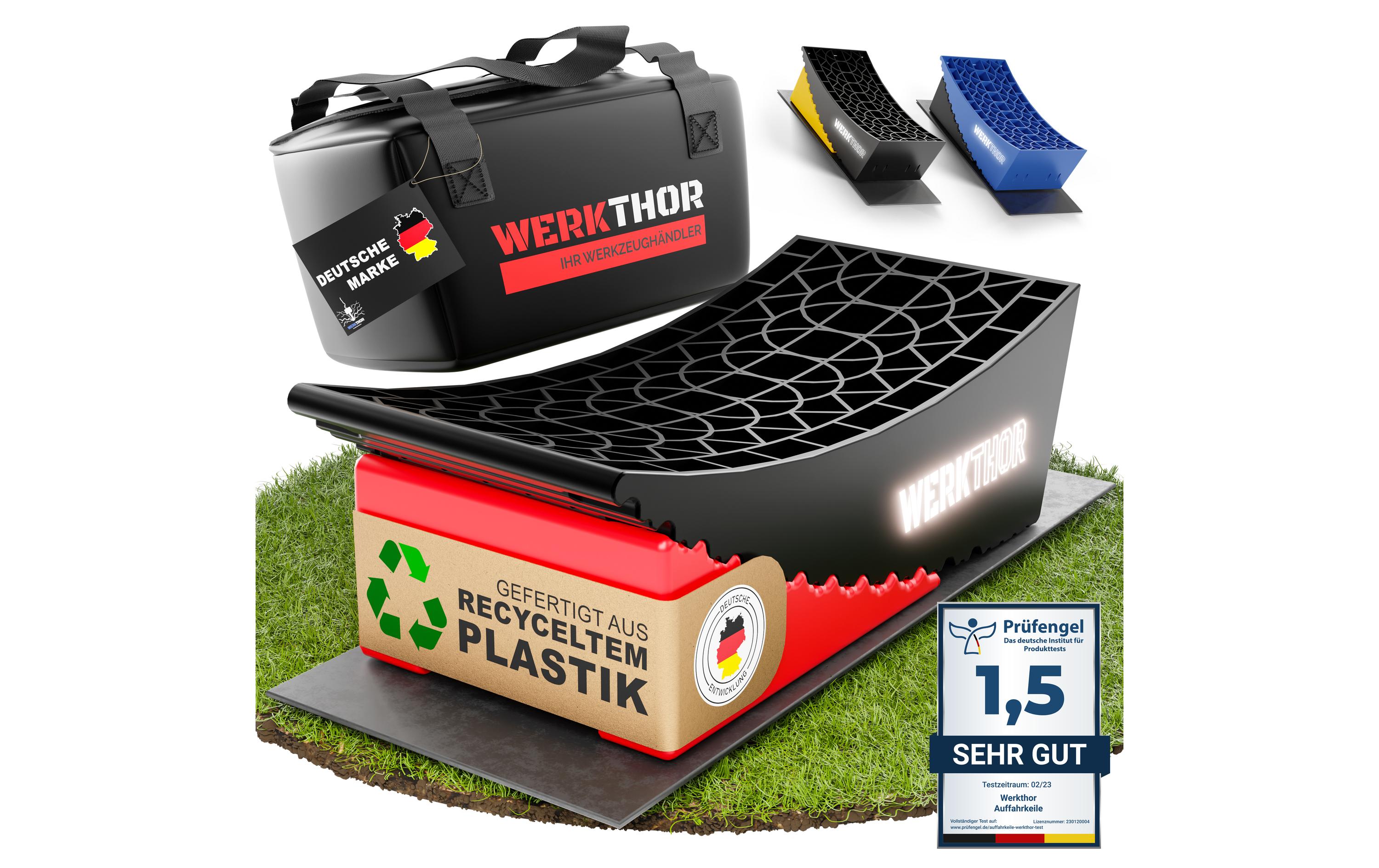 Werkthor Stufenlose Auffahrkeile 2er Set, Rot