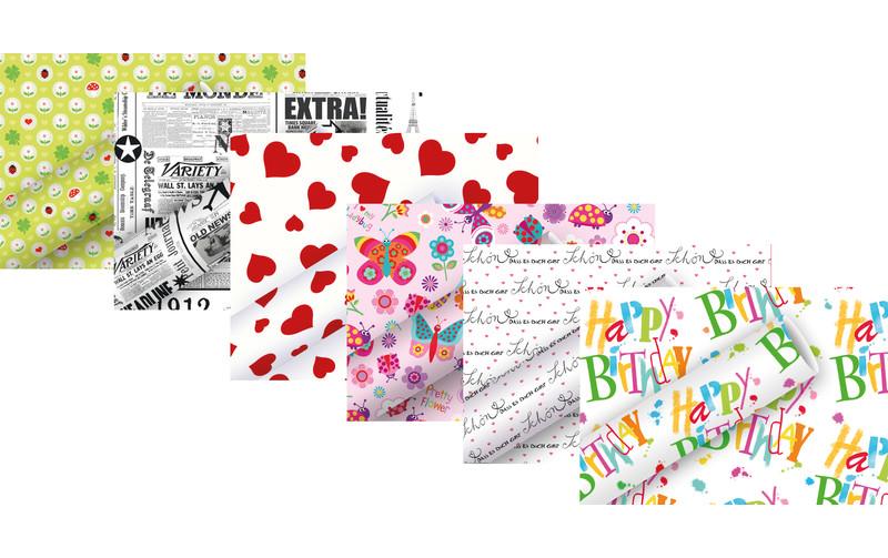 Braun + Company Geschenkpapier Flying Friends 2 m x 70 cm, Mehrfarbig