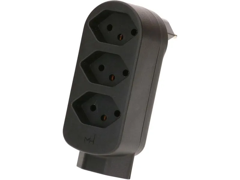 Max Hauri Mehrfachstecker ADAPT 3+1x Typ 13 schwarz drehbar Green+Fair