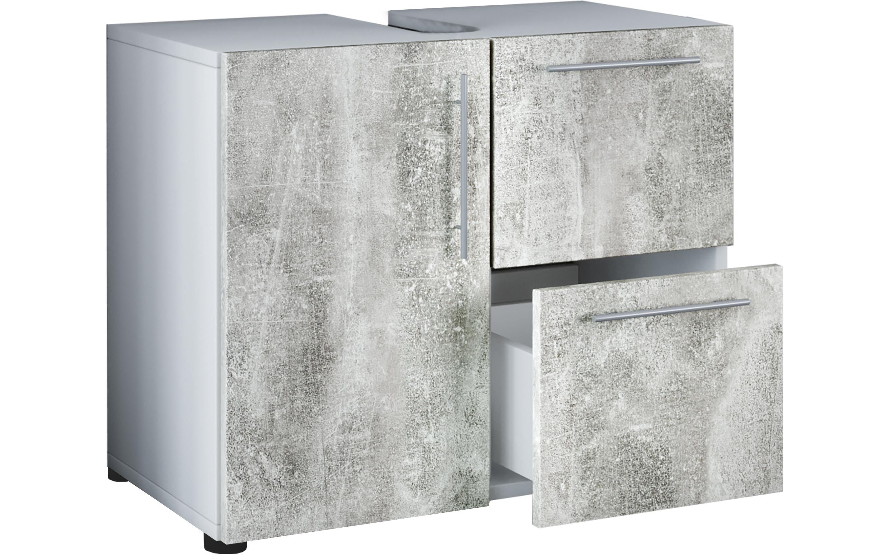 VCM Waschbeckenunterschrank Flandu 61 x 51 cm, Weiss/Beton VCM Waschbeckenunterschrank Flandu 61 x 51 cm, Weiss/Beton