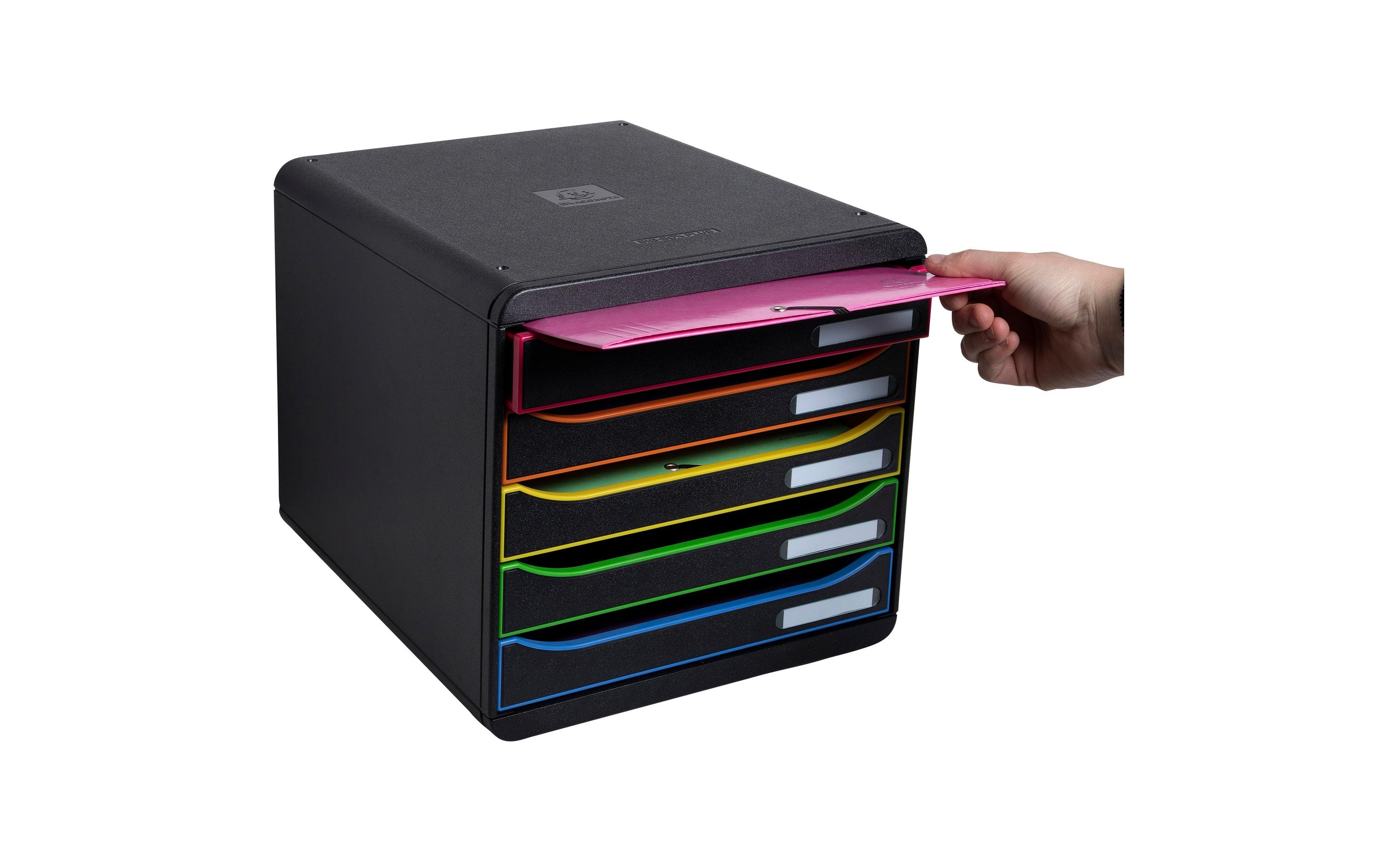 Exacompta Schubladenbox Big Box Plus 5 Schubladen, Schwarz