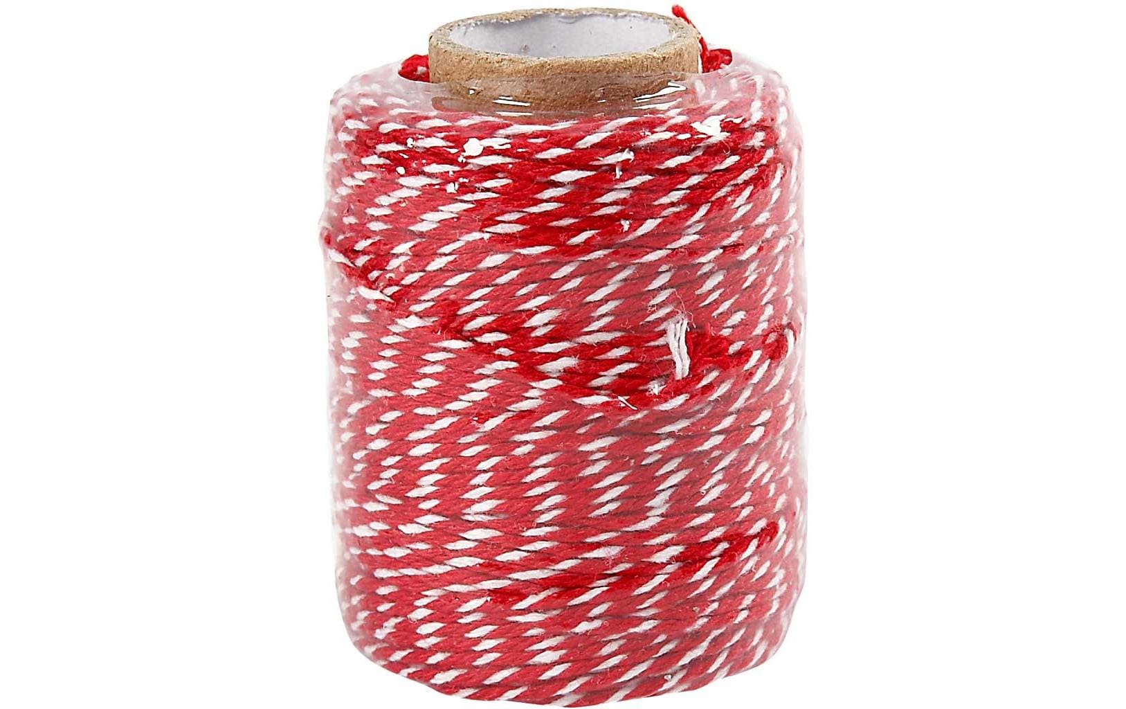 Creativ Company Kordelband Baumwolle Rot/Weiss, 50 m