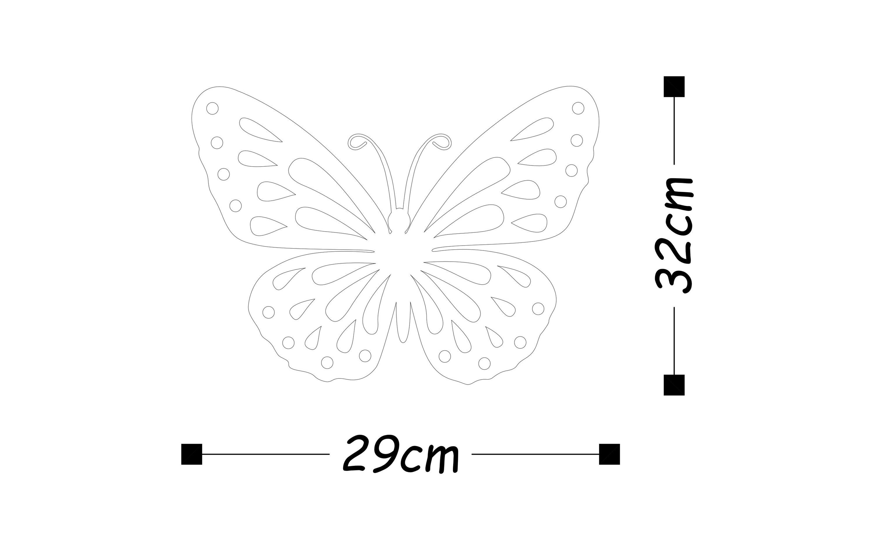 Wallxpert Wanddekoration Schmetterling 32 x 29 cm
