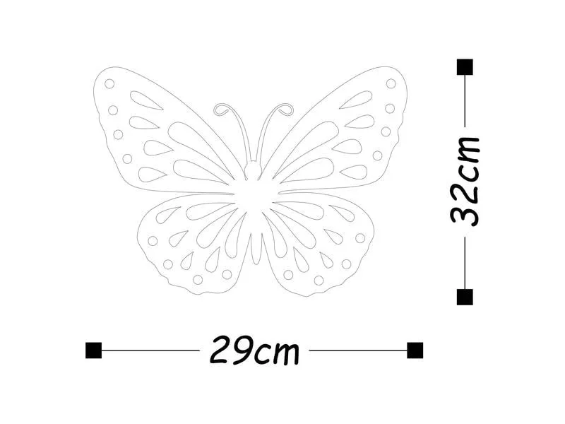 Wallxpert Wanddekoration Schmetterling 32 x 29 cm Wallxpert Wanddekoration Schmetterling 32 x 29 cm