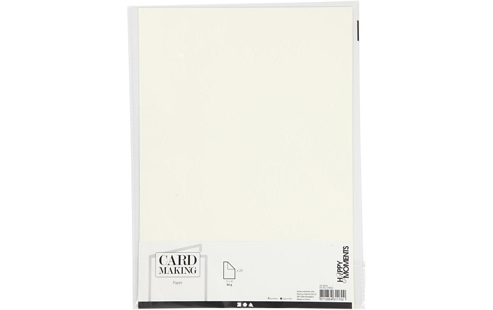 Creativ Company Bastelpapier 70 g, 20 Blatt, Creme Creativ Company Bastelpapier 70 g, 20 Blatt, Creme
