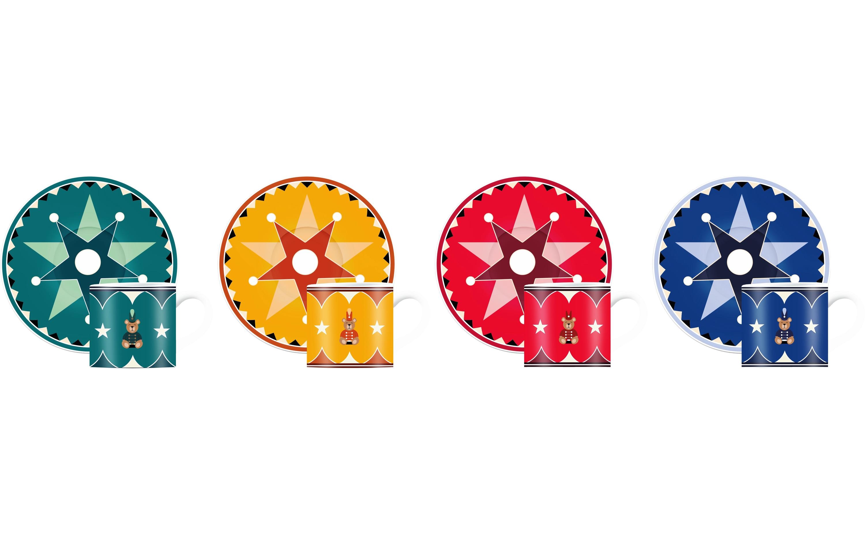 Bialetti Kaffeetasse 4 Stück, Mehrfarbig