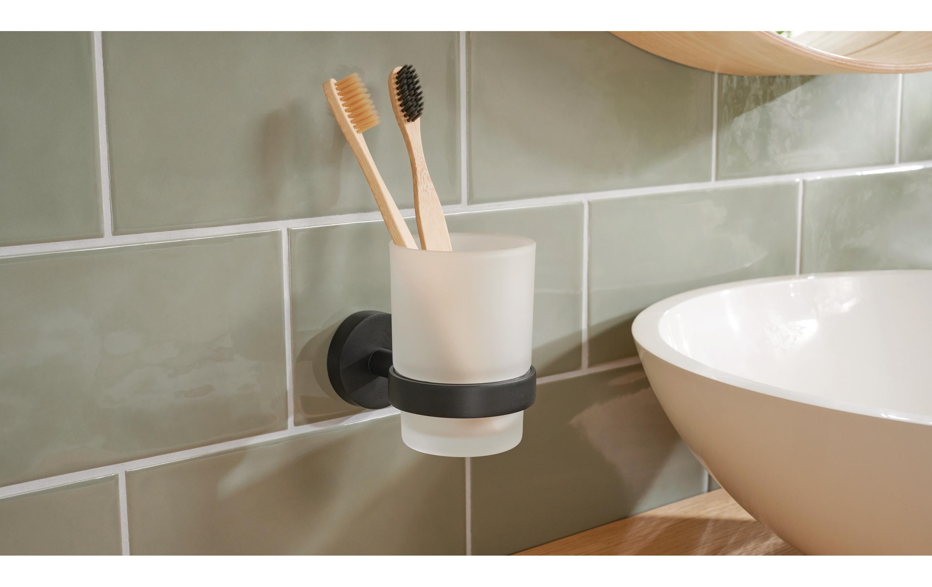 tesa Moon Grey Zahnputzbecherhalter ohne Bohren, grau