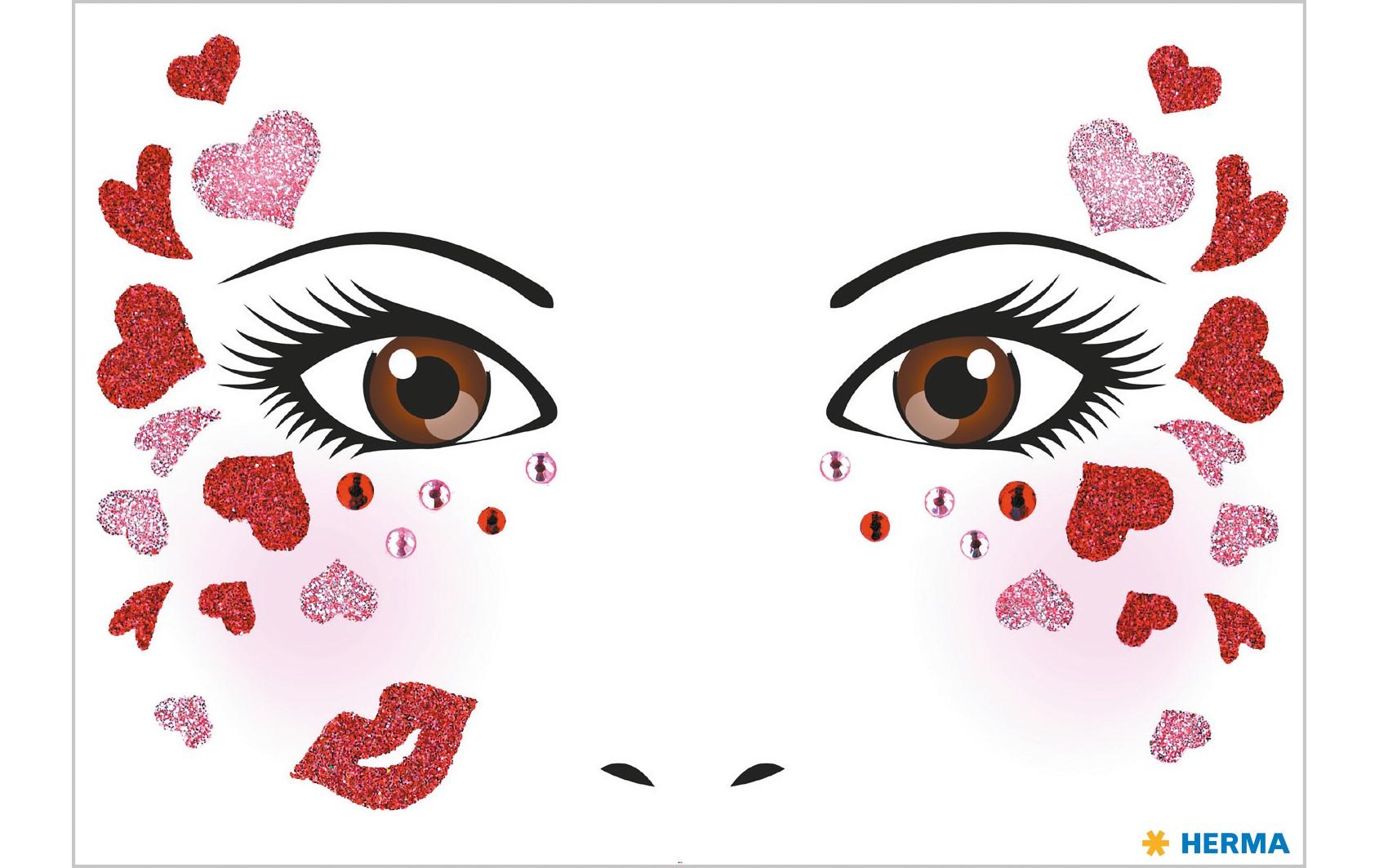 Herma Stickers Tattoos Face Art Love, 1 Stück