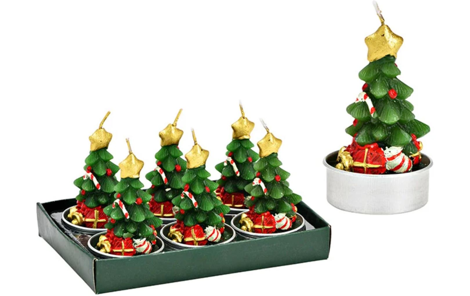 G. Wurm Teelichter Tannenbaum 6 Stück, Grün