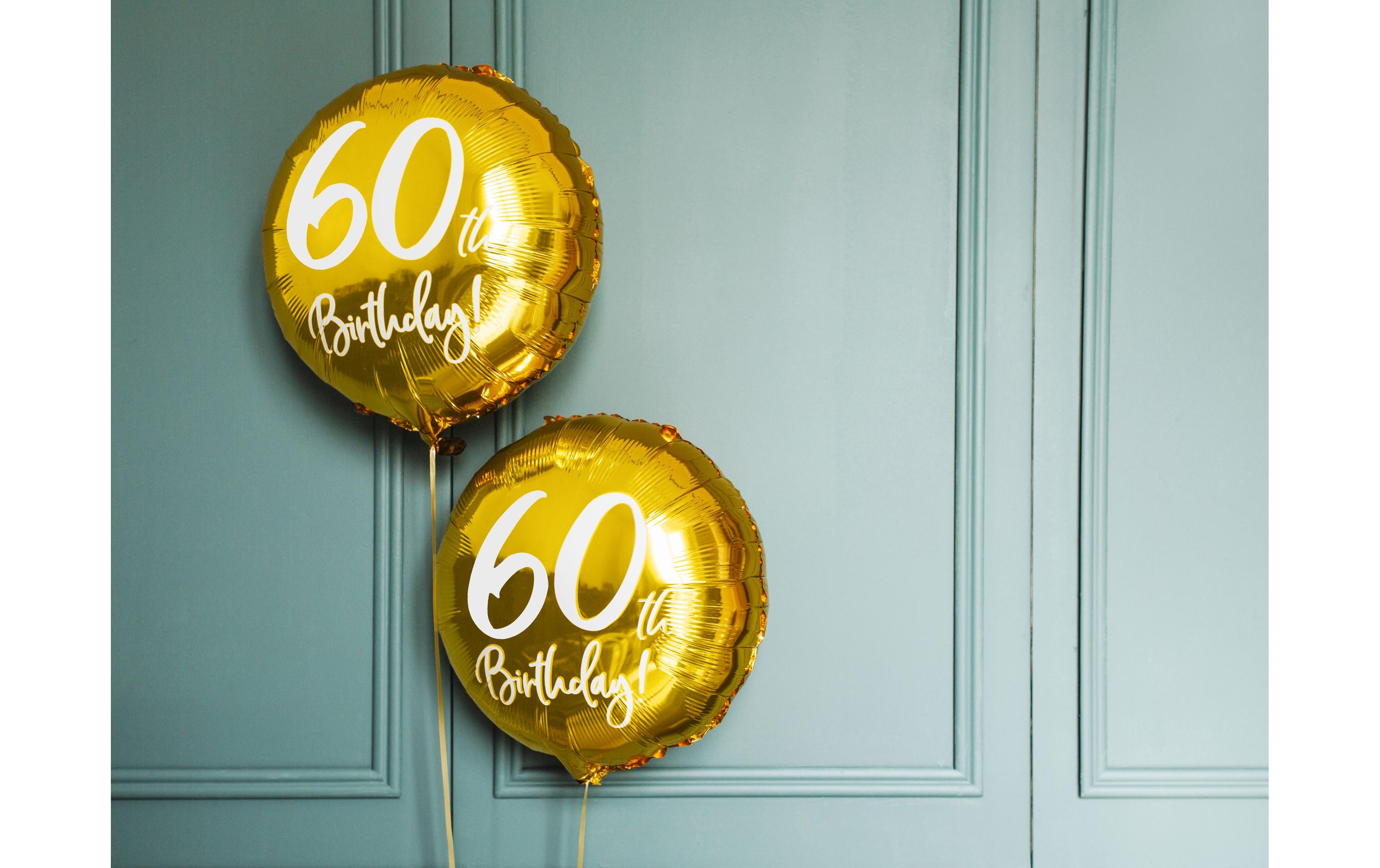 Partydeco Folienballon 60th Birthday Gold/Weiss