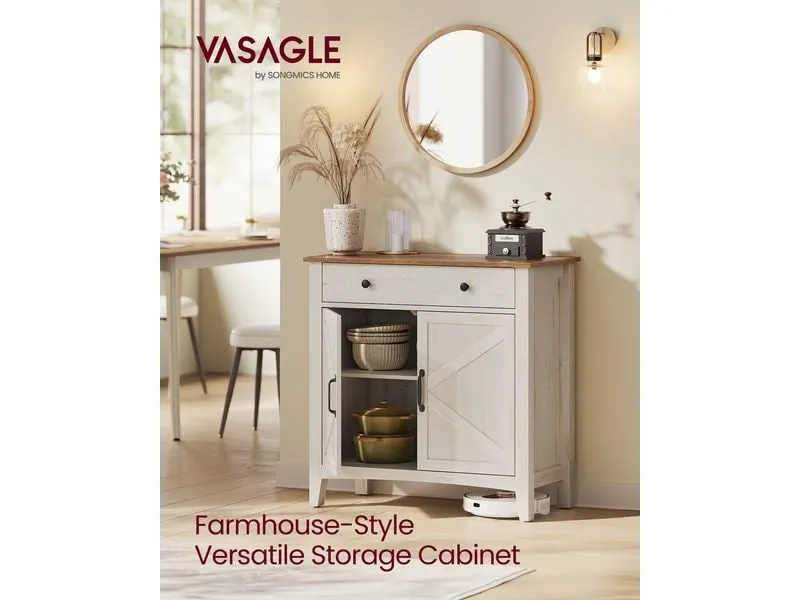 VASAGLE Kommode 80 x 80 cm, Beige/Weiss VASAGLE Kommode 80 x 80 cm, Beige/Weiss