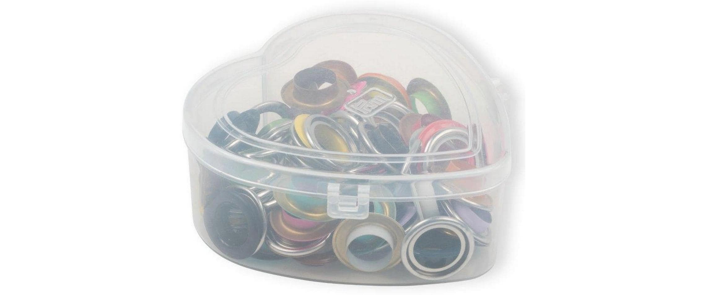 Prym Ösen mit Scheiben in Herzbox, 14 mm