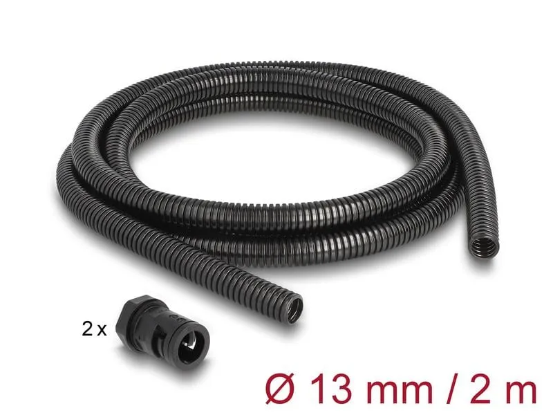 Delock Kabelschlauch 2 m x 13 mm Schwarz