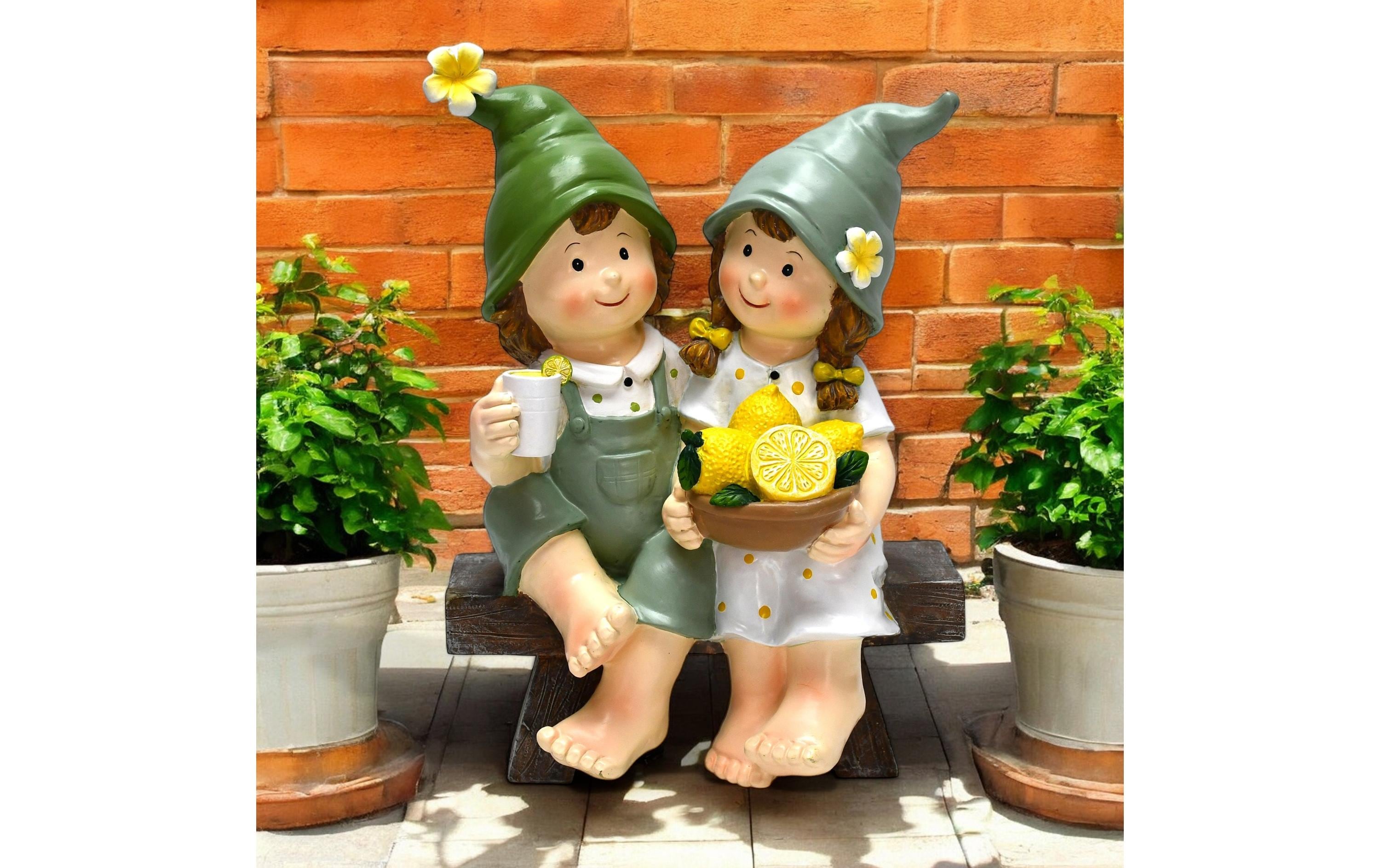 Dameco Dekofigur Kinder auf Bank sitzend