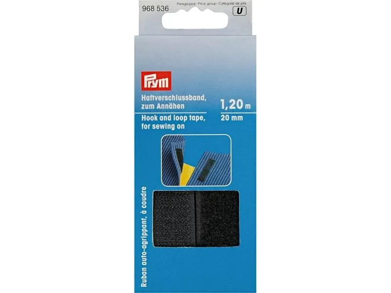 Prym Klettbandverschluss Schwarz, 1.2 m x 20 mm Prym Klettbandverschluss Schwarz, 1.2 m x 20 mm