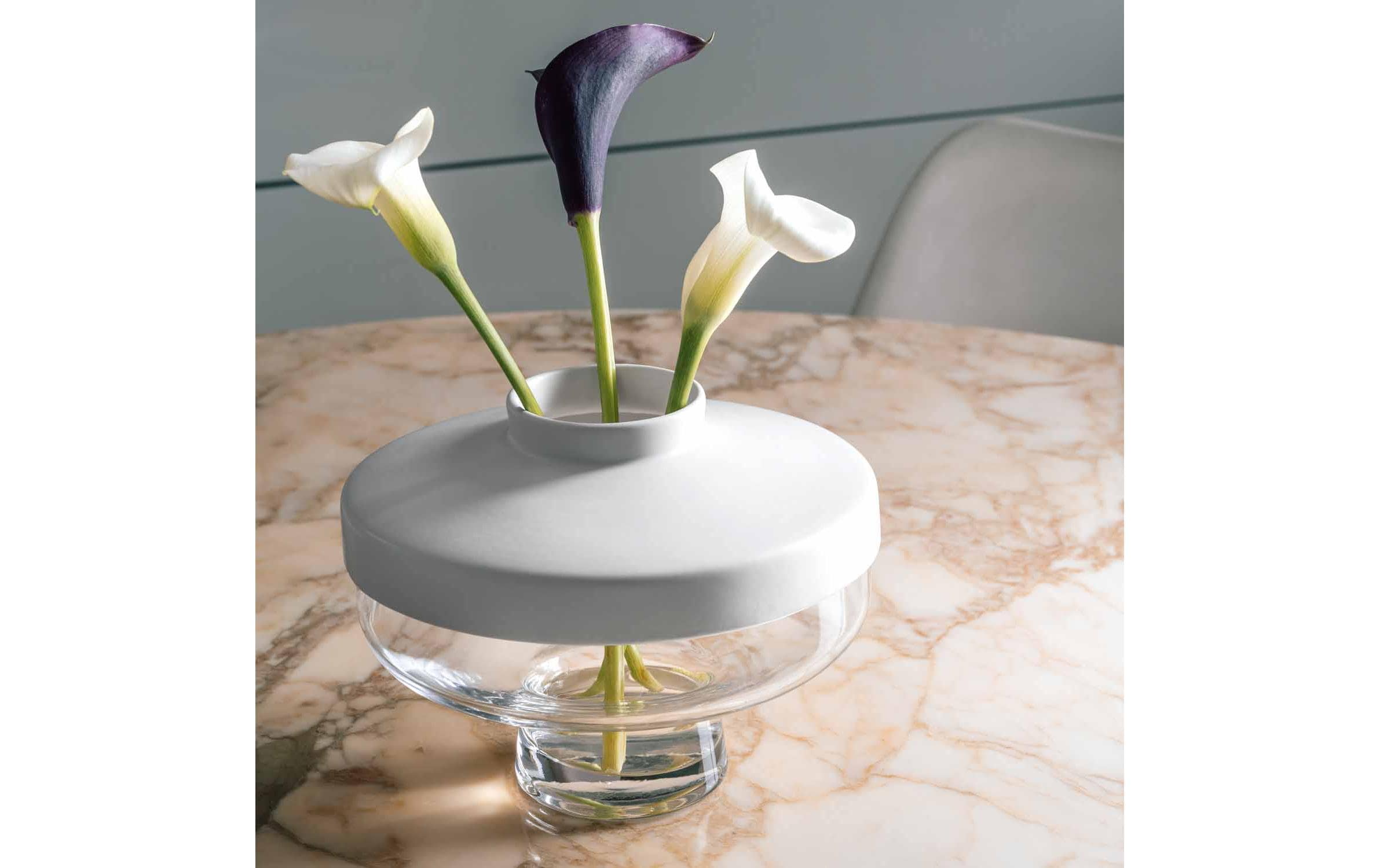 Leonardo Vase + Top Riva 17 cm, Transparent