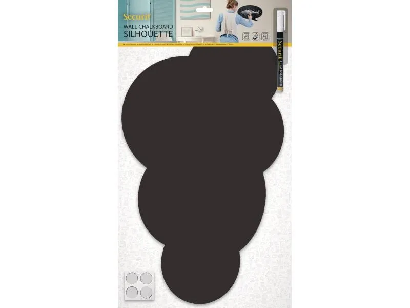 Securit Kreidetafel Silhouette Cloud mit Klett, Schwarz Securit Kreidetafel Silhouette Cloud mit Klett, Schwarz