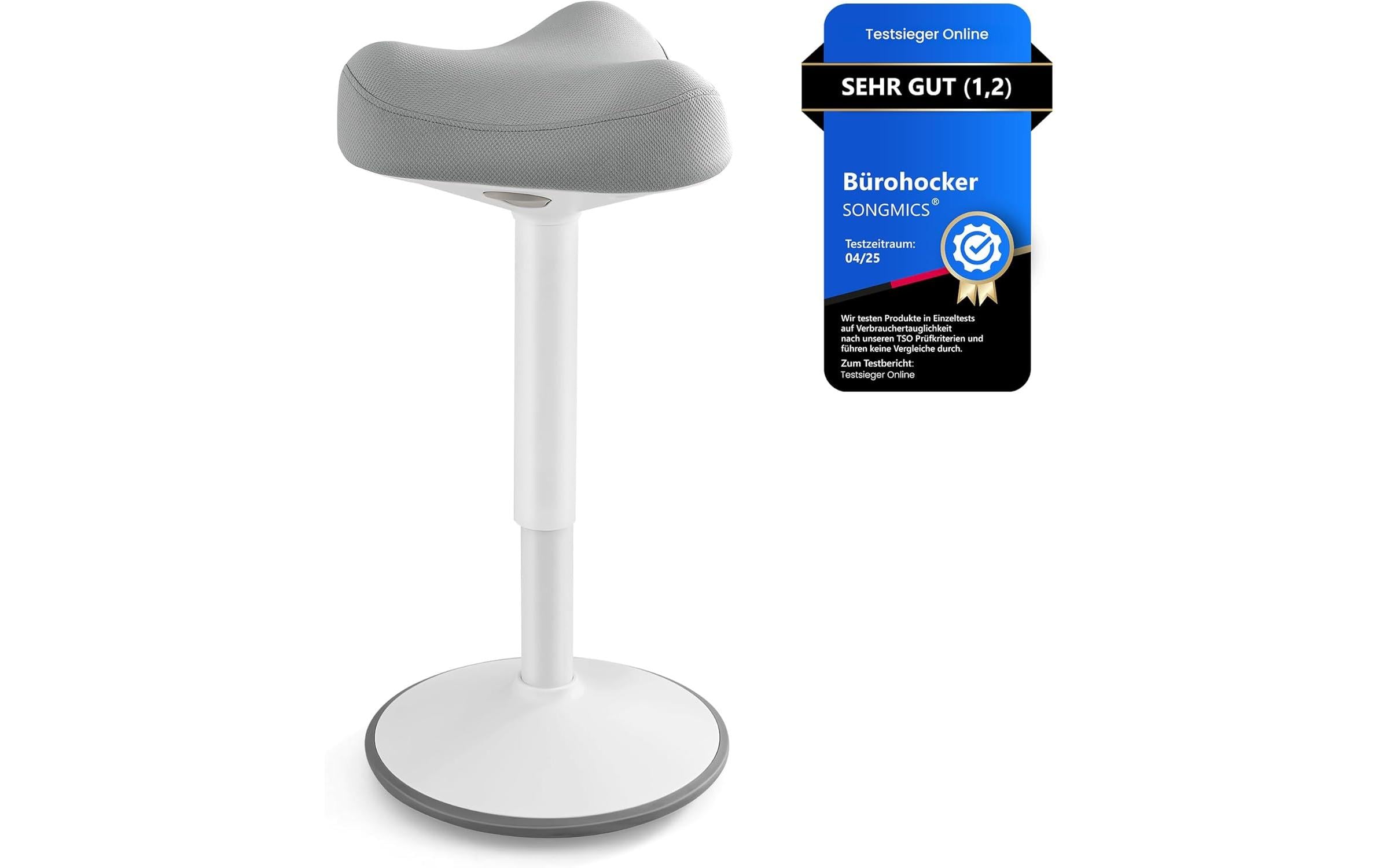 Songmics Steh-Hocker Grau/Weiss, 83.5 cm