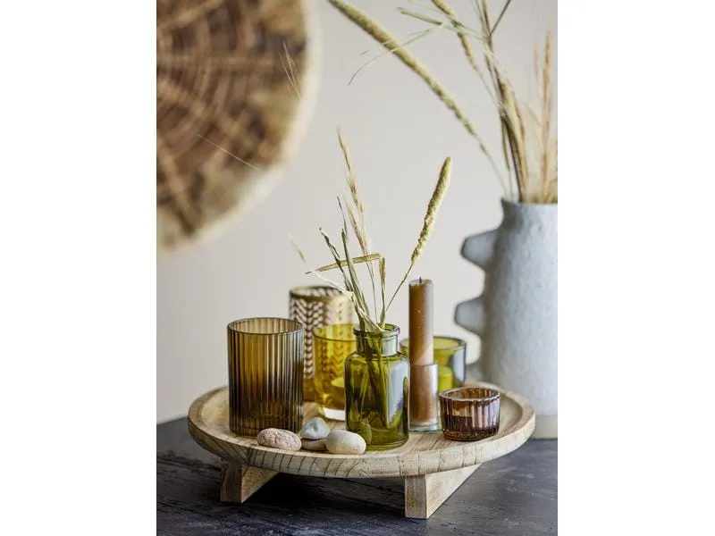 Bloomingville Windlicht Sanga 8er Set, Glas/Holz, Grün Bloomingville Windlicht Sanga 8er Set, Glas/Holz, Grün
