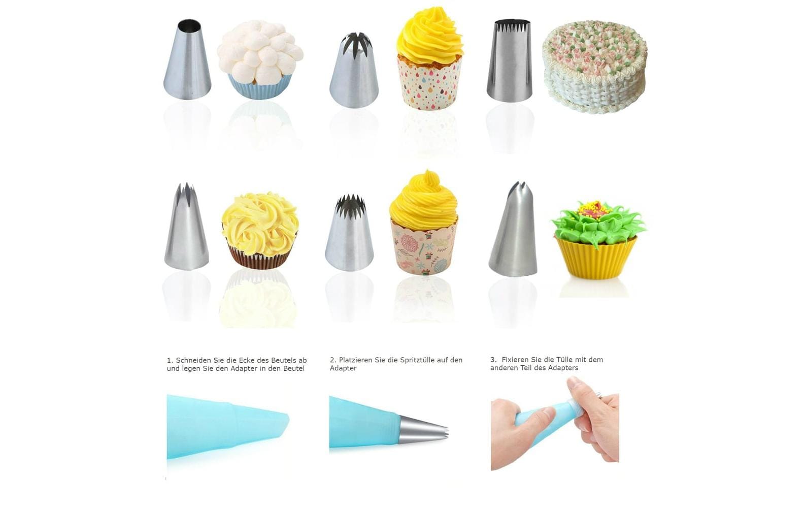 Wenburg Spritzbeutel Set, 35 cm - 8-tig.