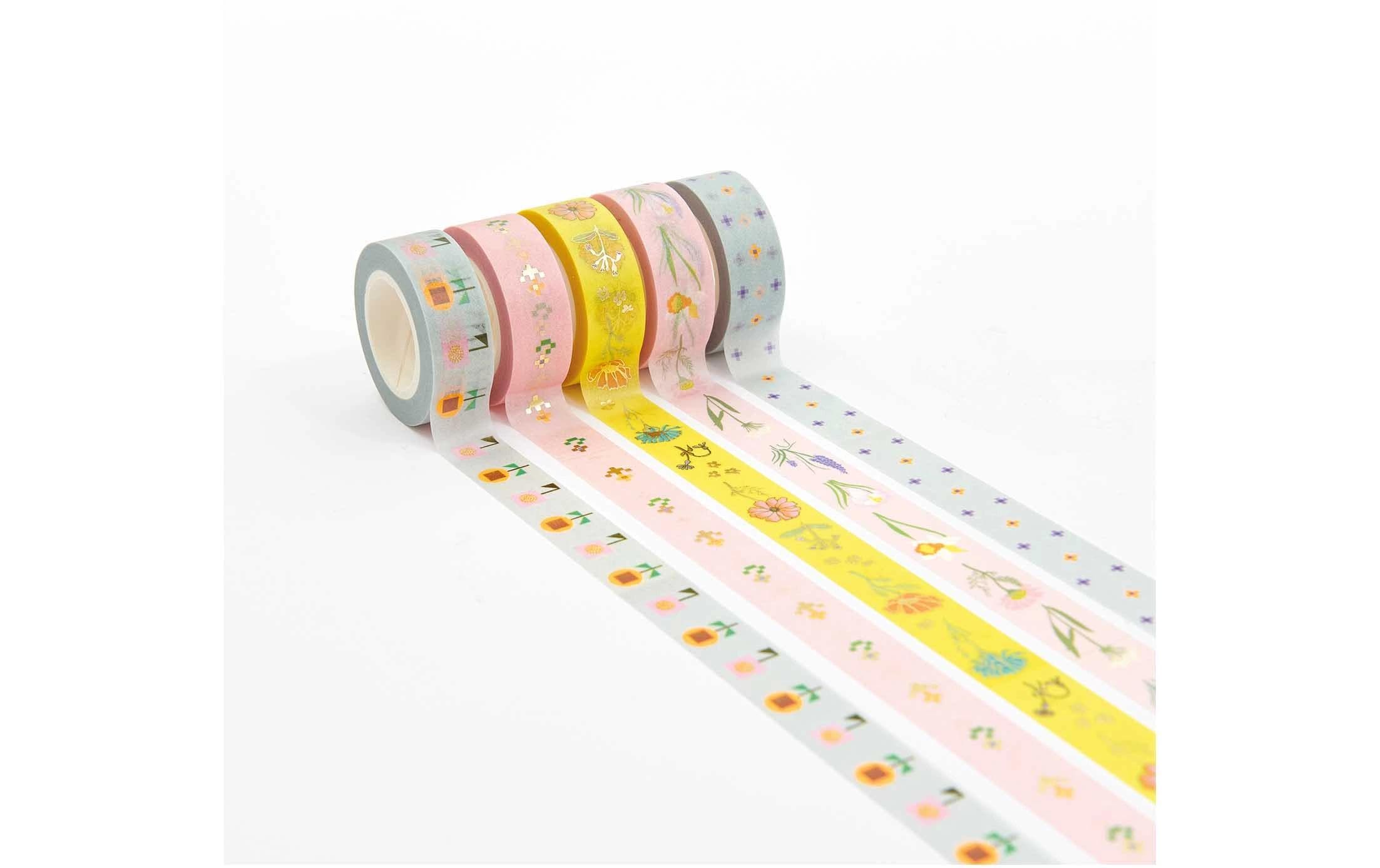 Rico Design Washi Tape Floral 5 Stück, Mehrfarbig, 10 m