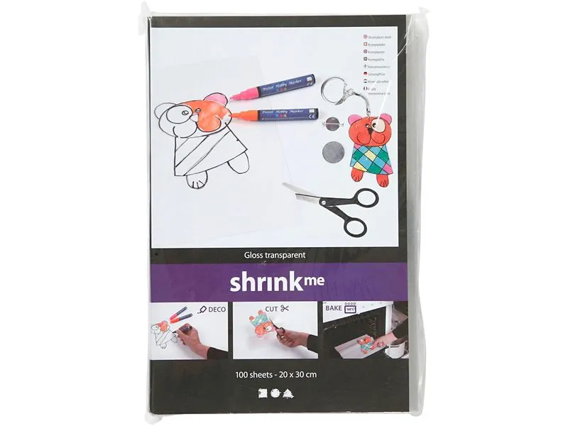 Creativ Company Schrumpffolie 20 x 30 cm, transparent, 100 Blatt
