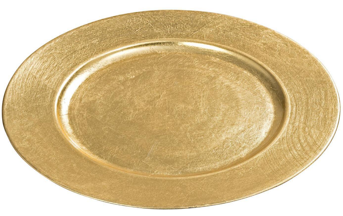 Boltze Weihnachtsteller Base 33 cm, Gold