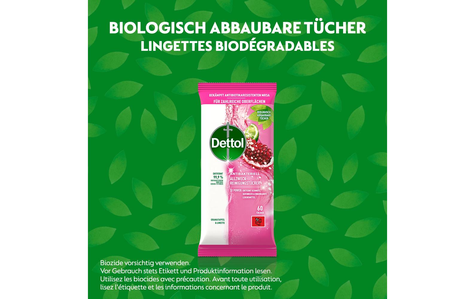 Dettol Allzweck-Reinigungstücher Granatapfel & Limette 60 Stück