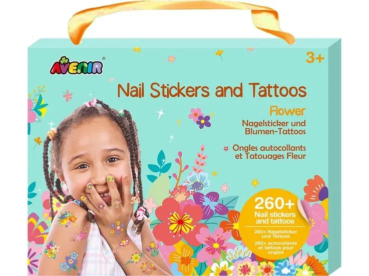 AVENIR Nagelset Sticker und Tattoos Blumen Motiv AVENIR Nagelset Sticker und Tattoos Blumen Motiv
