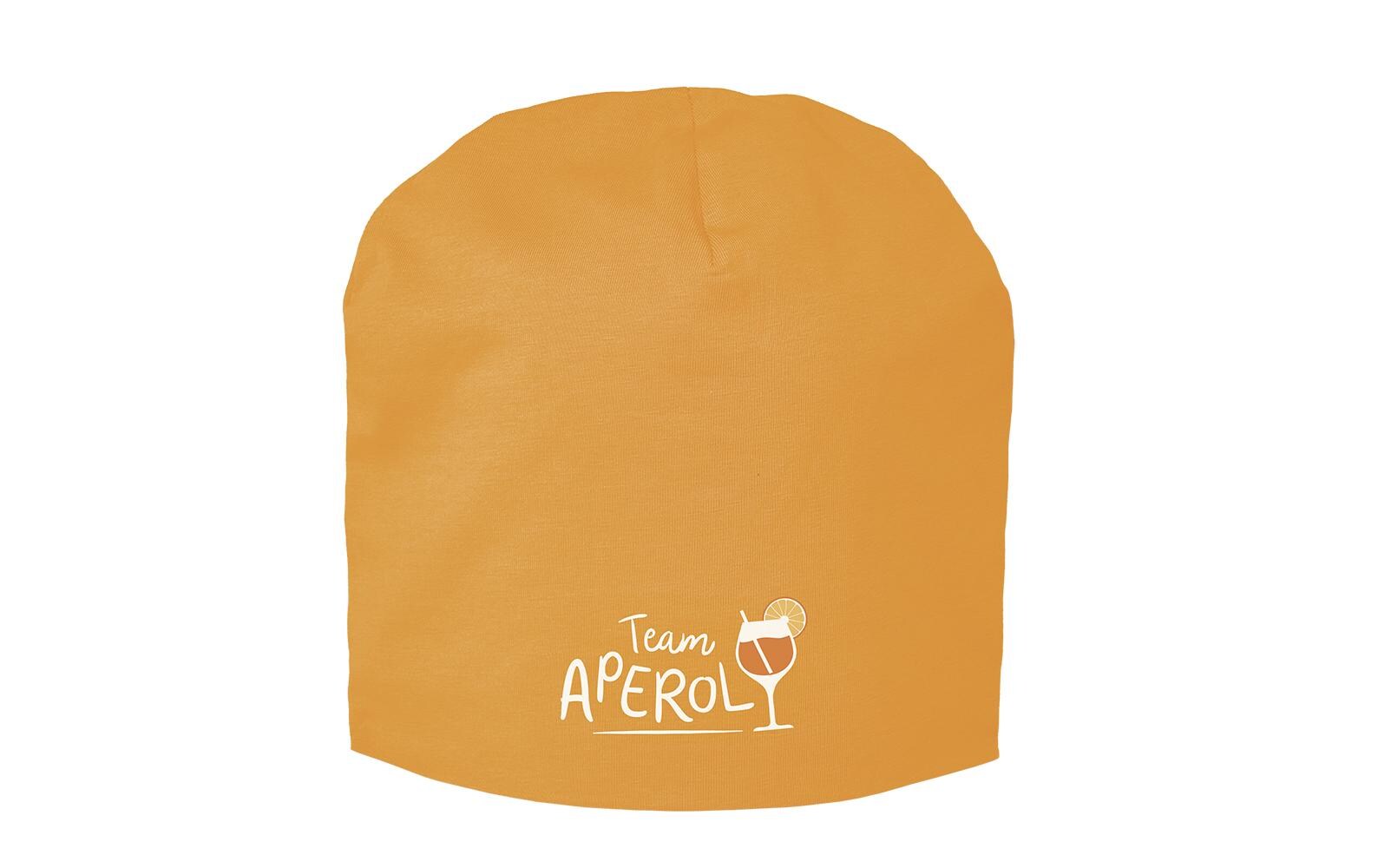 Grafik Werkstatt Mütze in der Tüte Team Aperol