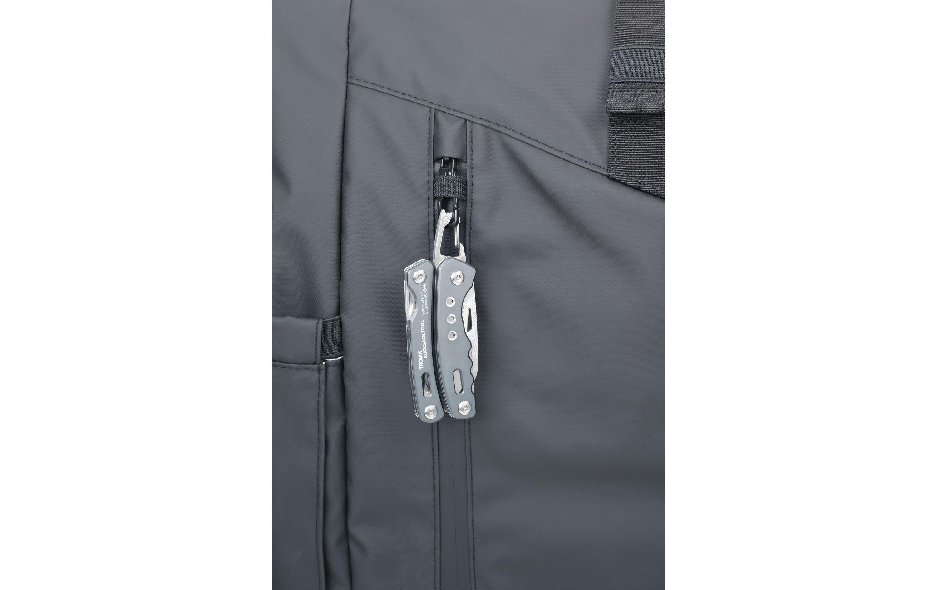 Troika Taschenmesser Rucksack Tool mit 15 Funktionen, Grau