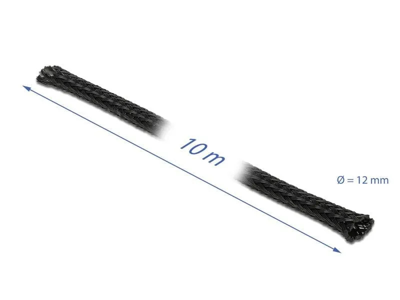 Delock Kabelschlauch 10mx12mm, dehnbar Schwarz Delock Kabelschlauch 10mx12mm, dehnbar Schwarz