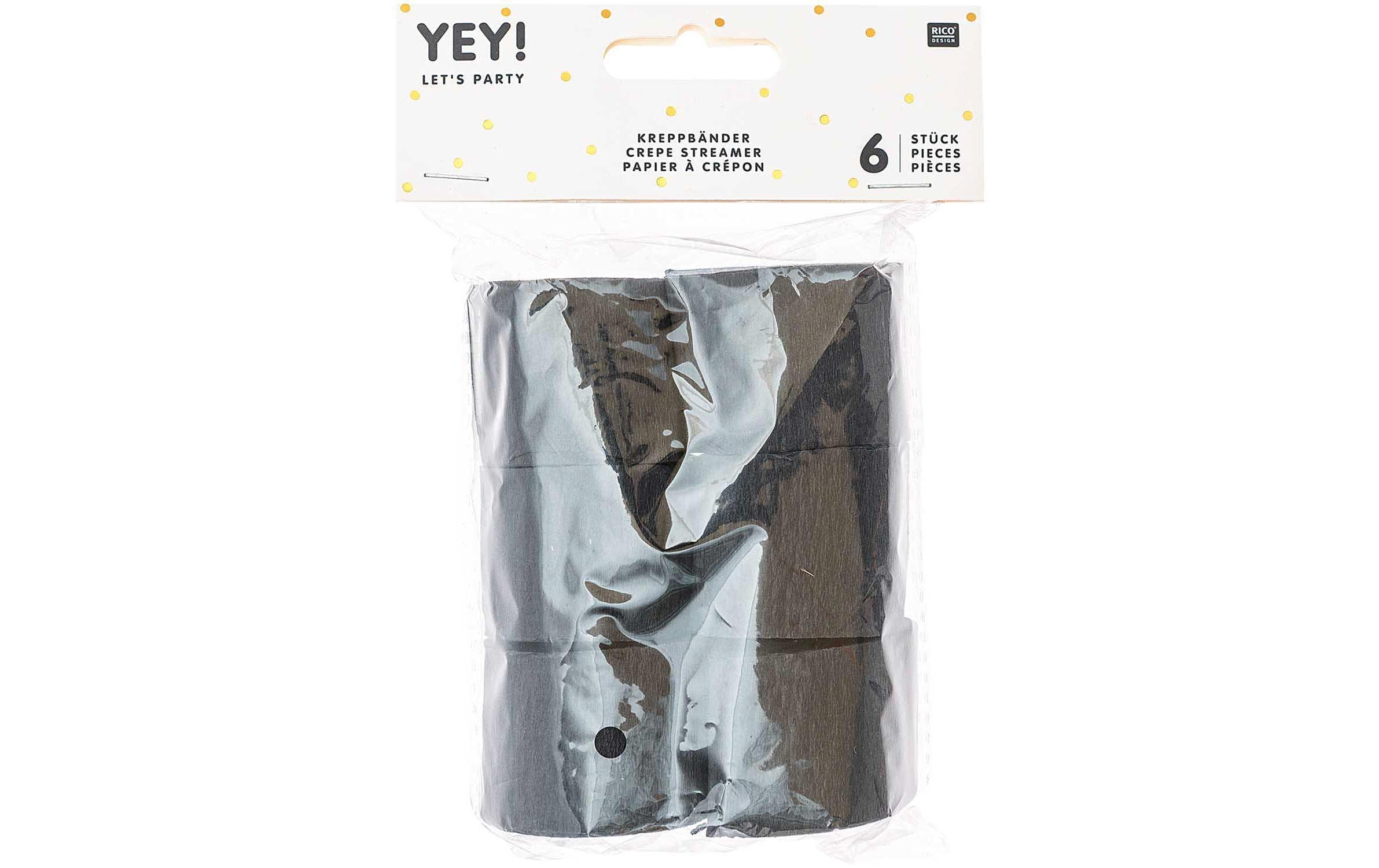 Rico Design Kreppbänder 6 Rollen, Schwarz Rico Design Kreppbänder 6 Rollen, Schwarz