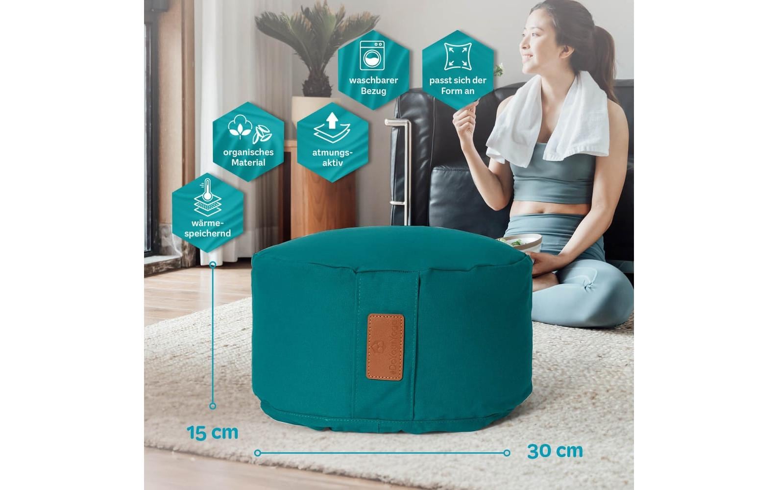 DoYourYoga Yoga-Kissen Vishnu Dinkelspelz, Grün