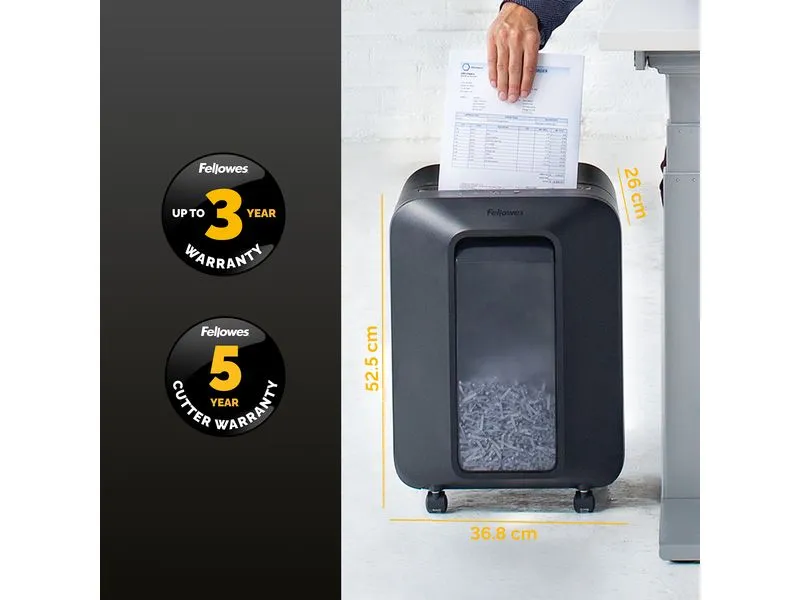 Fellowes Aktenvernichter LX201 P-5, 12 Seiten, Schwarz