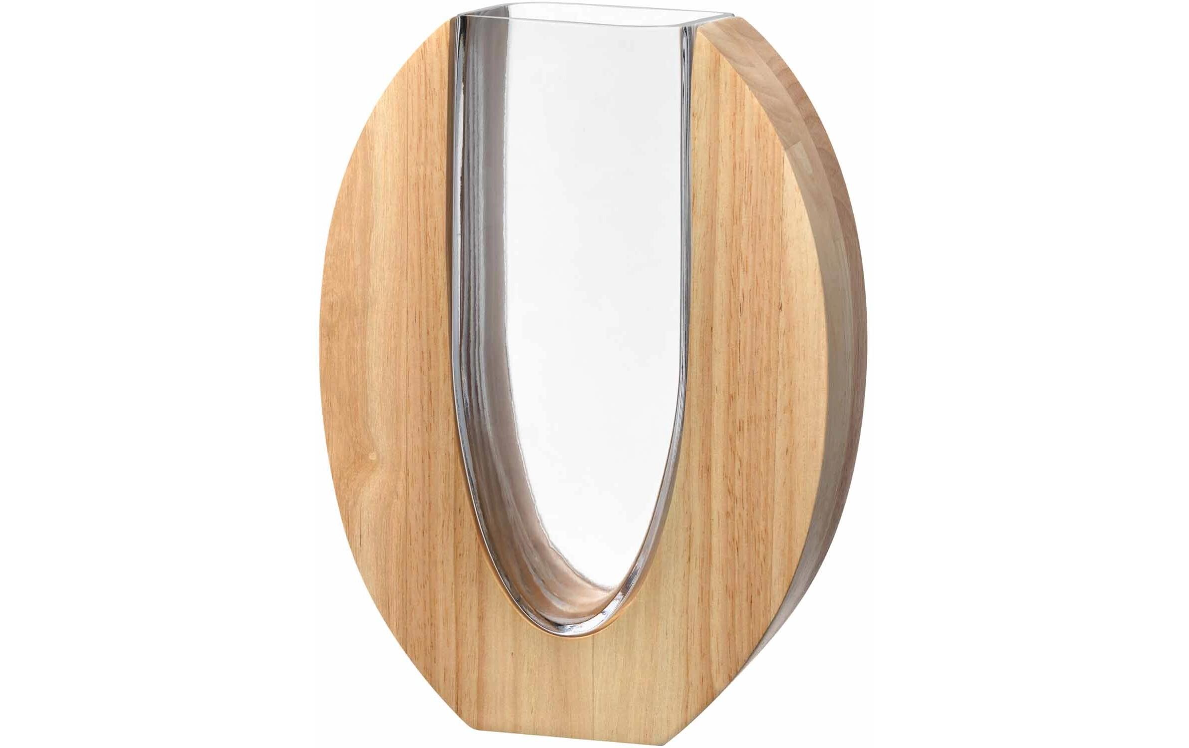 Leonardo Vase Legno 28 cm, Braun/Transparent