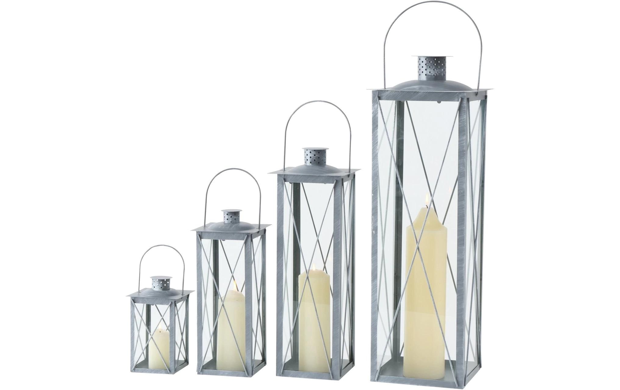Boltze Laterne Farol 4-teilig, Grau/Transparent
