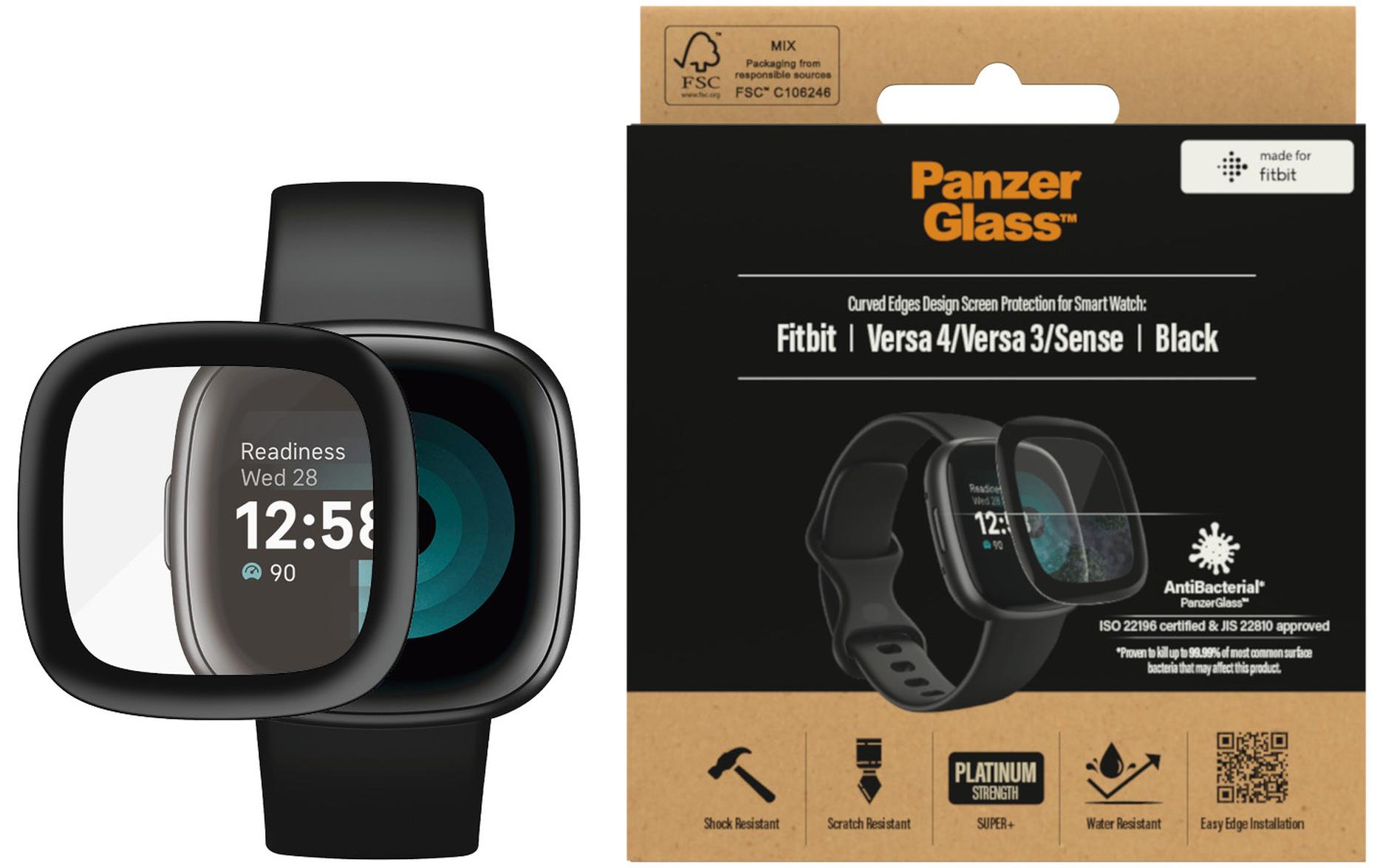 Panzerglass Displayschutz Fitbit Versa 3/4 und Sense Panzerglass Displayschutz Fitbit Versa 3/4 und Sense