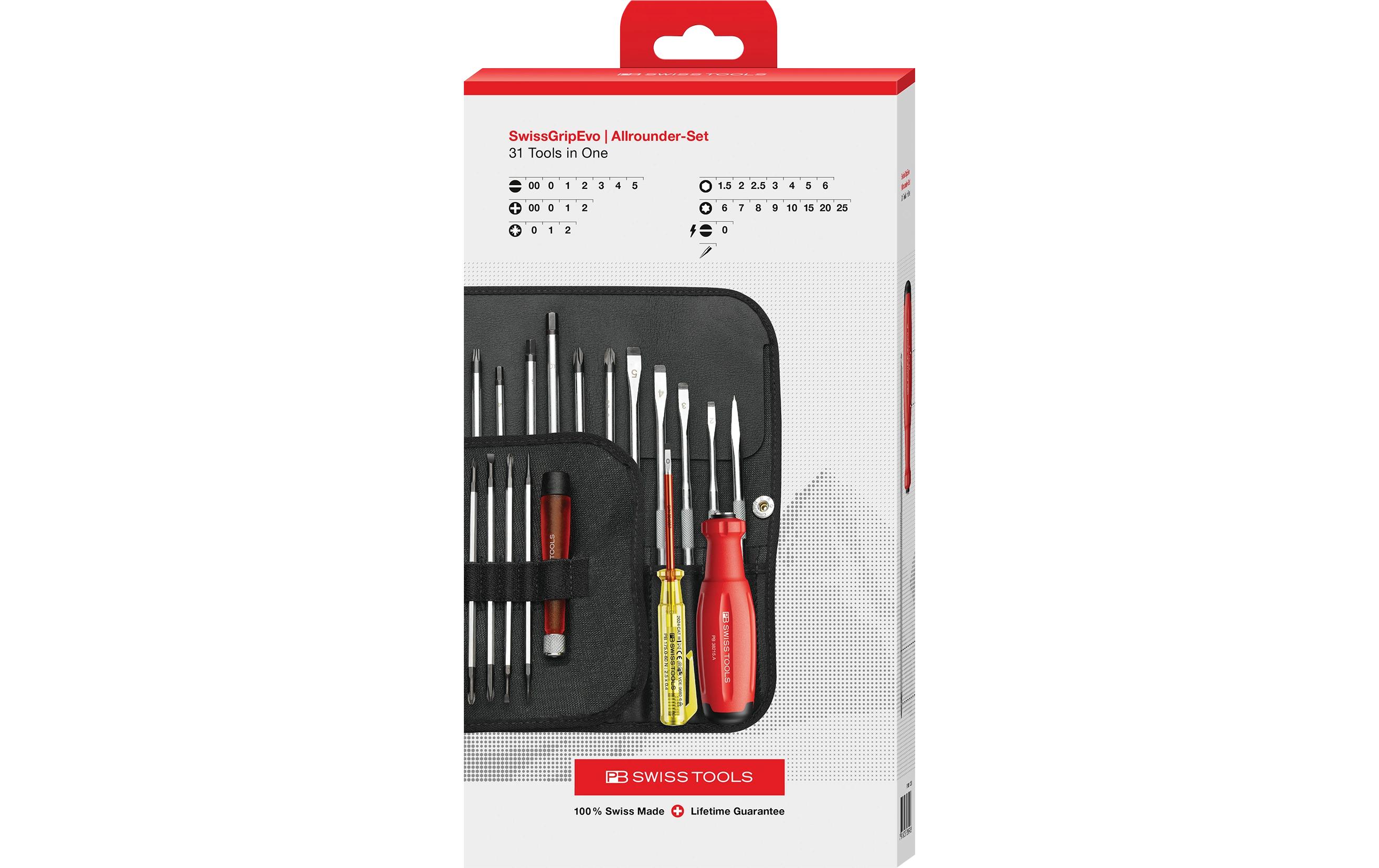 PB Swiss Tools Schraubenzieher-Set SwissGrip Evo PB 38515.CBB 31-teilig