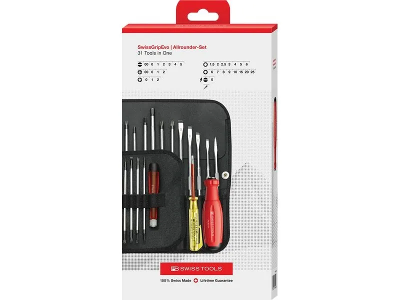 PB Swiss Tools Schraubenzieher-Set SwissGrip Evo PB 38515.CBB 31-teilig